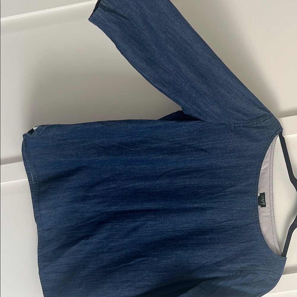 J CREW Denim 3/4 Sleeve Blouse